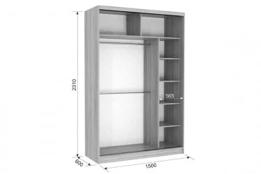 Шкаф-купе Гранд 4-600 Дуб млечный