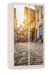 Шкаф-купе двухдверный Экспресс Дуо 1200х2200h Улица/Дуб молочный