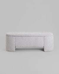 Банкетка Taks с местом для хранения букле светло-серый