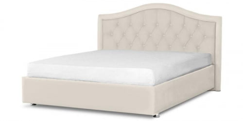 Мягкая интерьерная кровать "Калининград" с подъемным механизмом Материал фасада: Экокожа; Спальное место: 1600х2000 мм; Цвет фасада: Белый; Цвет корпуса: Белый 