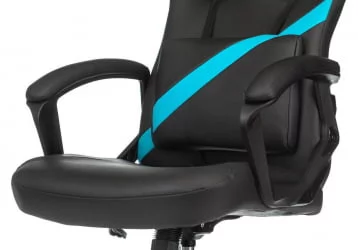 Геймерское кресло Бюрократ ЗОМБИЕ ДРИВЕР Черный-голубой / ZOMBIE DRIVER