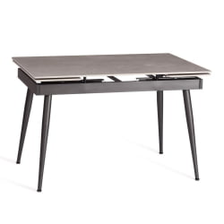 Раздвижной стол Lord Grey/Лорд Грей столешница керамика (матовая) /опоры металл, светло-серый/черный, (120+30+30)x80x75 см