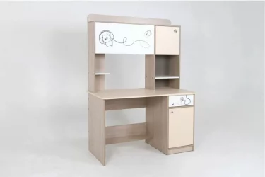 Компьютерный стол с ящиками Котофей Ясень шимо светлый Вайс Белый