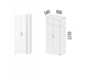 Шкаф для одежды с полками и штангой Николь 901.43