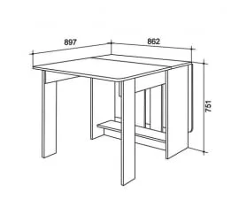 Стол-книжка ПВХ Дуб Млечный