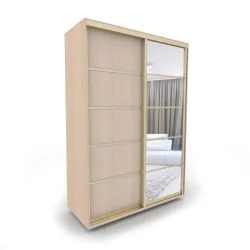 Шкаф-купе 2-х дверный Акцент-Квадро Д 1200х600  Дуб молочный/Золото