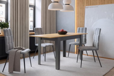 Раздвижной стол Цезарь дуб крафт золотой/графит