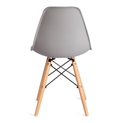 Стул CINDY (EAMES) (mod. 1801) дерево бук/металл/сиденье пластик, 45x51x82 см, Light grey (светло-серый)