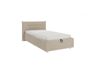 Кровать с мягким изголовьем Альба КМ0.9-16 капучино (велюр)