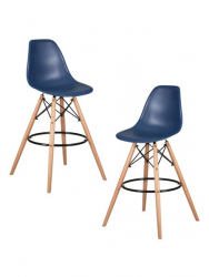 Стул барный DOBRIN DSW BAR (ножки светлый бук, цвет темно-синий (BE-12)) 2 шт