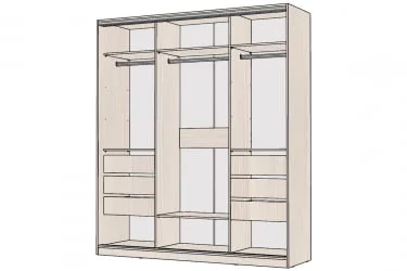 Шкаф-купе 3-х дверный Виктория 2000х584х2300, Бодега светлая 20ДЗЗЗДЗЗЗДЗЗЗ-ЯЯШШ-Бс 310-3173