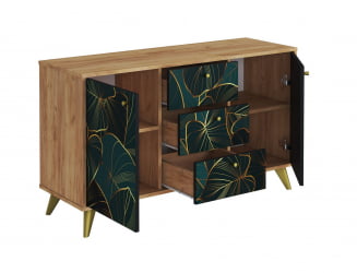 Комод Фьюжн КМ-003 дуб крафт золотой/TROPICAL