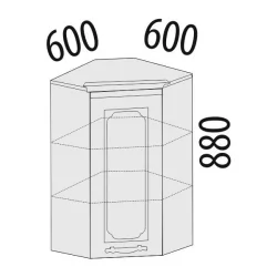 Шкаф угловой Милана 23.20 Сосна Астрид/Ваниль