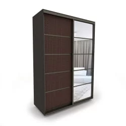 Черный шкаф-купе Акцент-Квадро КВ 1600х600 Венге/Бронза