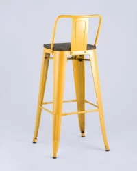 Стул барный Tolix Wood 75.5  со спинкой Желтый