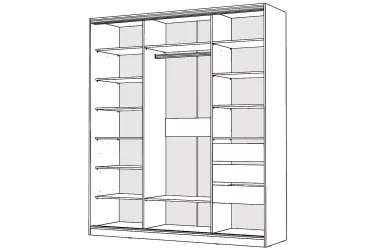 Белый шкаф-купе с зеркалом Виктория 2000х584х2300, Белый 20ДЗЗЗДЗЗЗ-ПППЯ-Б 310-1694