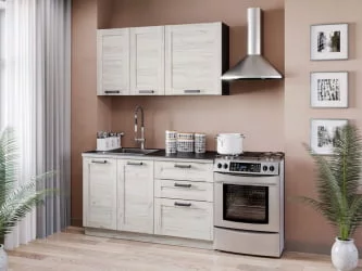 Тумба кухонная 600 с 2 ящиками ЛЮКС (4) Винченца ЛД 234.900.000.063 Тип 2 Черный Дуб Крафт белый