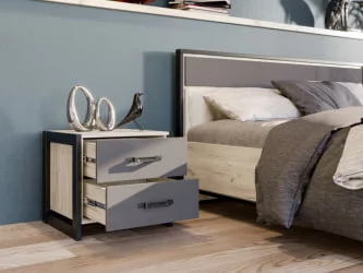 Комплект мебели для спальни Техно №3 Дуб Крафт белый Серый шифер