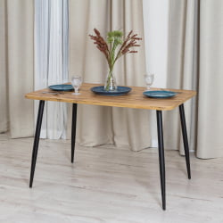 Стол PLUTO ЛДСП/металл, 120x80x77 см, Дуб вотан/Черный