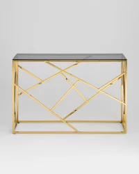 Консоль АРТ ДЕКО 115x30 Золото стекло smoke