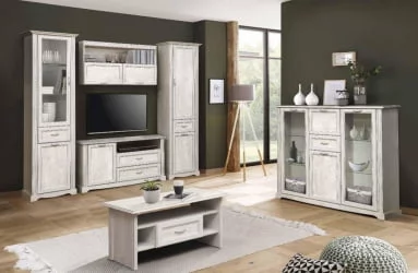 Полка навесная Сохо 32.18 Бетон пайн белый