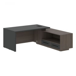 Стол руководителя правый VELION VCT 1919 R Яшма черный Дуб Сильвер