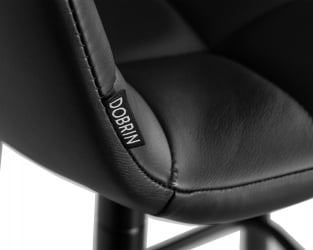 Стул барный DOBRIN NICOLE (черные матовые ножки, черная экокожа (P-01))