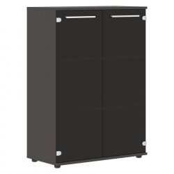 Шкаф со стеклянными дверьми EDIS EMCS 85.2 Белый Мокко