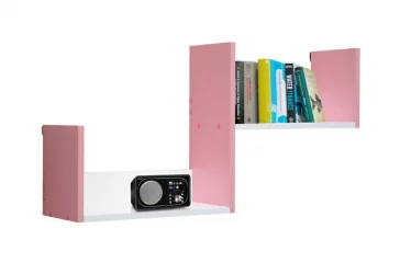 Полка навесная №3 Белый/Светло-розовый