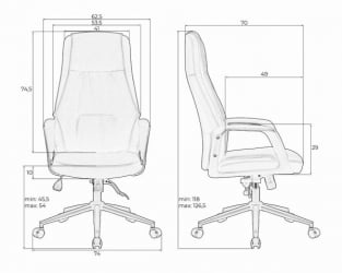 Офисное кресло для руководителей ДОБРИН КЕН (черный (РКСТ051-21)) / DOBRIN KEN (RXT051-21))