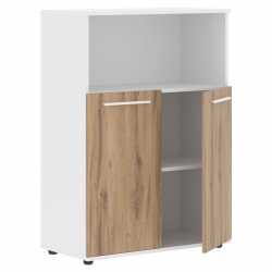 Шкаф с глухими малыми дверьми EDIS EMCS 85.3 Дуб Денвер светлый Белый Белый