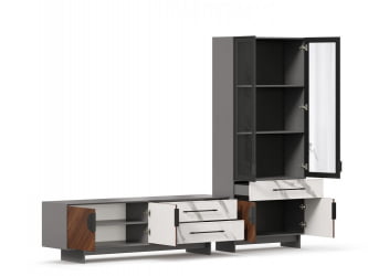 Набор мебели для гостиной Вилена №5 Серый/Орех/Монте белый