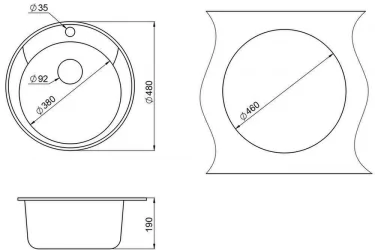 Кухонная мойка STANDART 4802 Бежевый