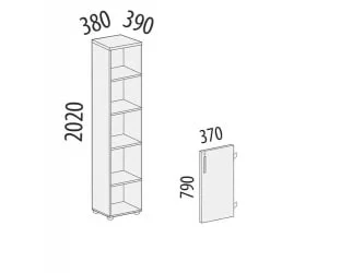 Стеллаж закрытый Альфа 63 136 Дуб Кобург