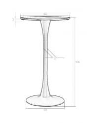 Обеденный стол MIA BAR (черная столешница, черное основание)