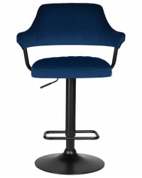 Стул барный DOBRIN CHARLY BLACK (синий велюр (MJ9-117))