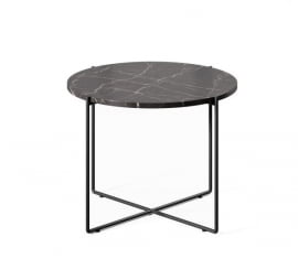 Стол кофейный SPRUT Marble 50*45 МРАМОР/ЧЕРНЫЙ