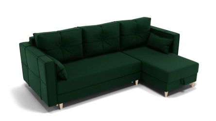 Диван Консул-2 НПБ угол левый/правый (ЗР) Цвет фасада: Зеленый; Тип: Левый/правый; Материал фасада: Металл/Велюр