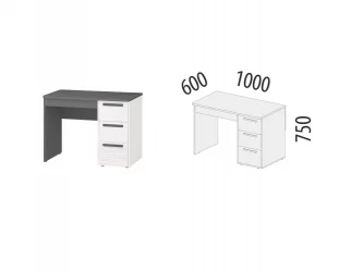 Стол письменный (лев/прав) Аляска 501.26
