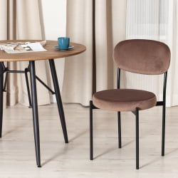 Стул REVO (mod. 7033) ткань/металл, 47х54х82 см, высота до сиденья 47 см, коричневый barkhat 12/черный