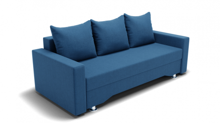 Диван Квадро-3 ППУ (ЗР) Цвет фасада: Синий; Тип: Прямой; Материал фасада: Металл/Велюр