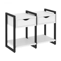 Тумба на регулируемых опорах наборная. Вариант №1 LOFT VR.L-TN-1.O Металл черный Белый Бриллиант