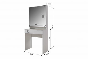 Туалетный стол Аурика STA-02 белый рамух