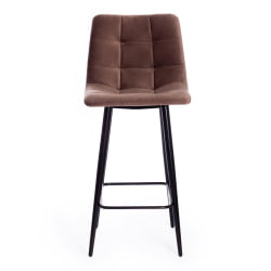 Стул полубарный CHILLY (mod. 7095пб ) ткань/металл, 53x44x94 см, высота до сиденья 66 см, коричневый barkhat 12/черный