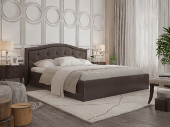 Кровать Стелла, 1200*2000 мм, искусственная кожа Лесмо brown, коричневый