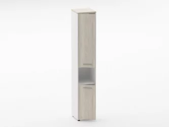 Шкаф 5 узкий закрытый, с нишей Дека 10.23.15Л Дуб Сантана светлый/Белый / Deka