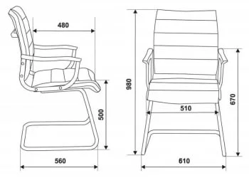 Кресло посетителя Бюрократ CH-994AV/Ivory (Б)