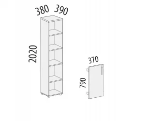 Стеллаж закрытый Альфа 63 137 Дуб Кобург