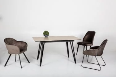 Стол раскладной Диего 140-180 вхите Мрамор графит / white