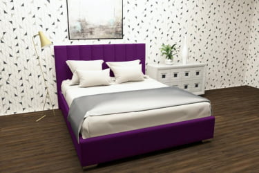 Кровать 180 на 200 Терра с ортопедическим основанием Цвет фасада: Фуксия; Материал фасада: Металл/Велюр; Спальное место: 1800х2000 мм
